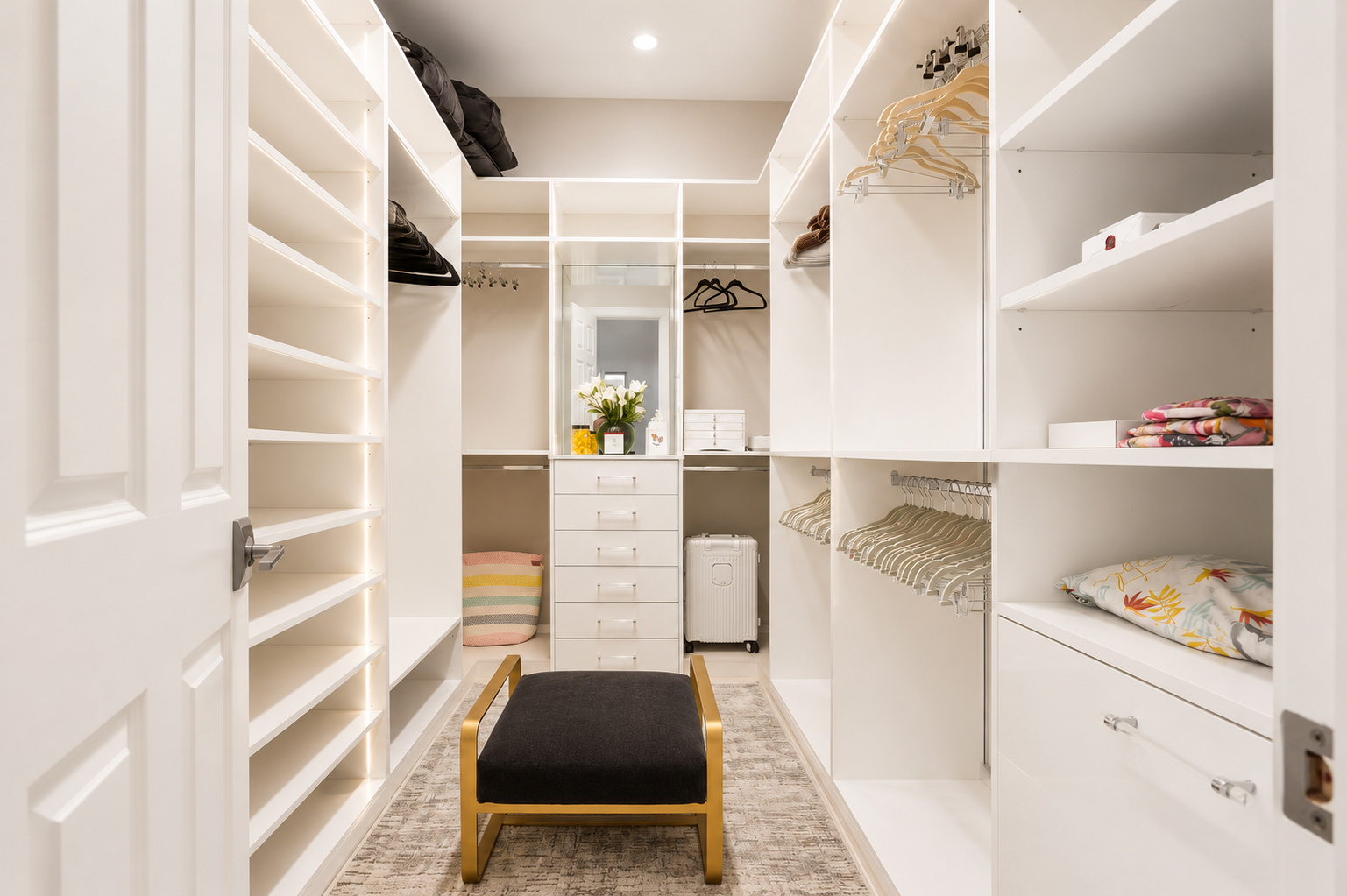 Minimalist walk-in closet | Built in-house by Sunshine Alliance, Deerfield Beach FL