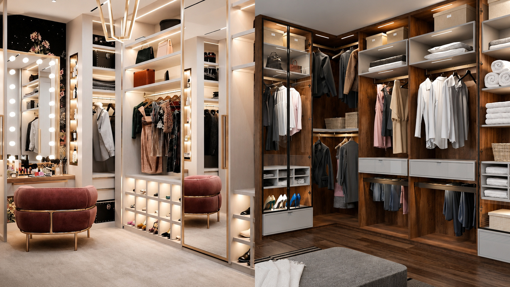 Elegant modern walk-in closet | Sunshine Alliance, Boca Raton FL