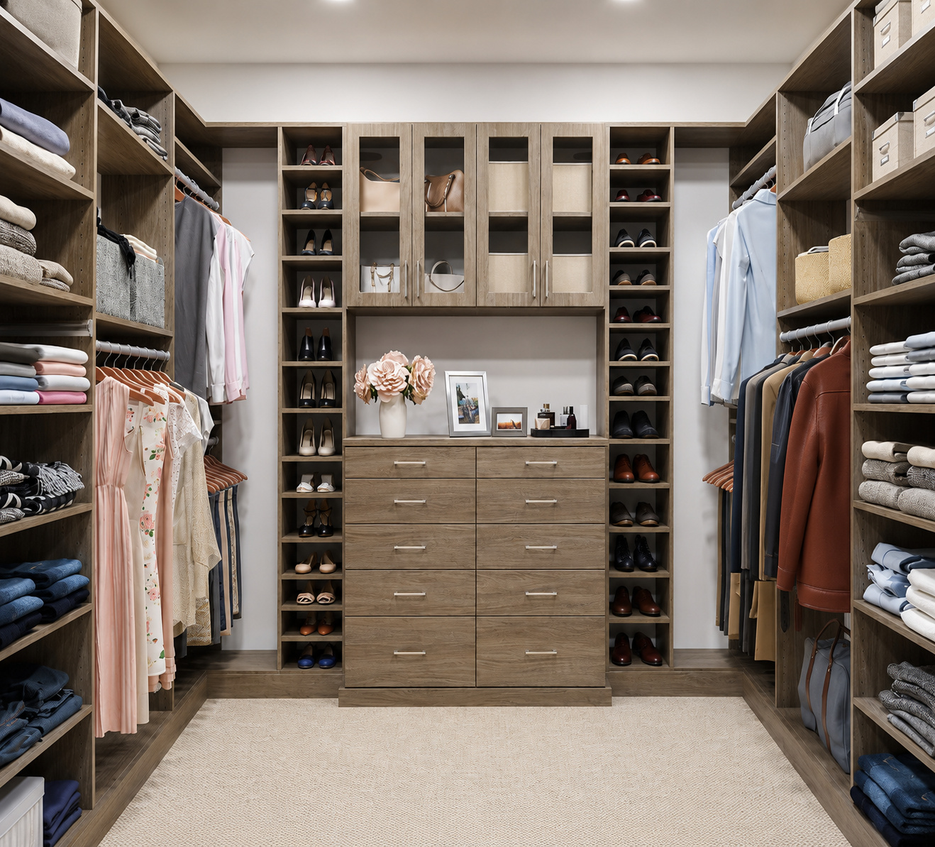Elegant organized walk-in closet | Built in-house by Sunshine Alliance, Deerfield Beach FL