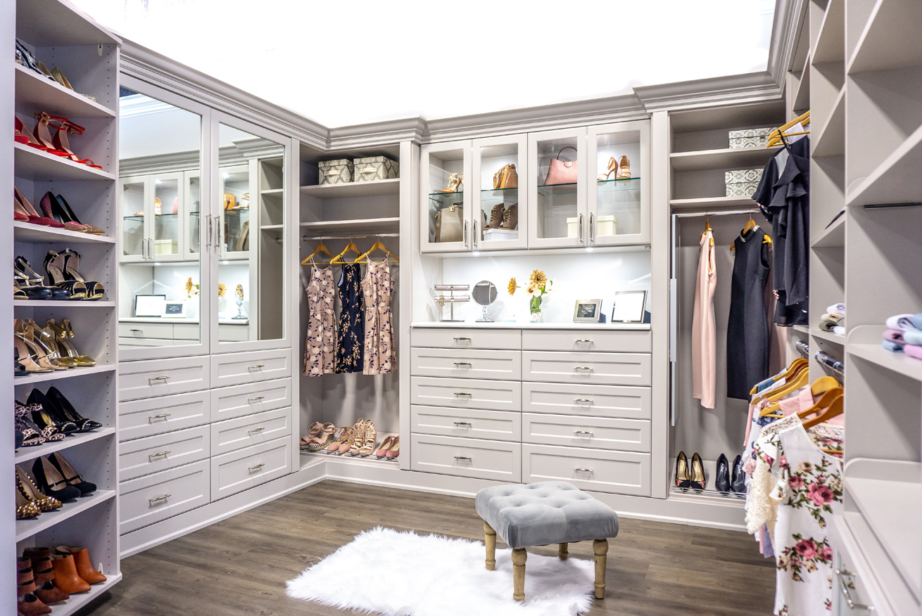 Walk-in closet with modern design | Sunshine Alliance, Deerfield Beach FL